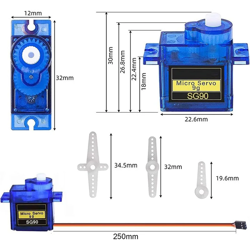 고정 날개 마이크로 기어 RC 로봇 헬리콥터 비행기 미니 자동차에 대 한 뜨거운 새로운 SG90 9G 마이크로 서보 모터 180/360도