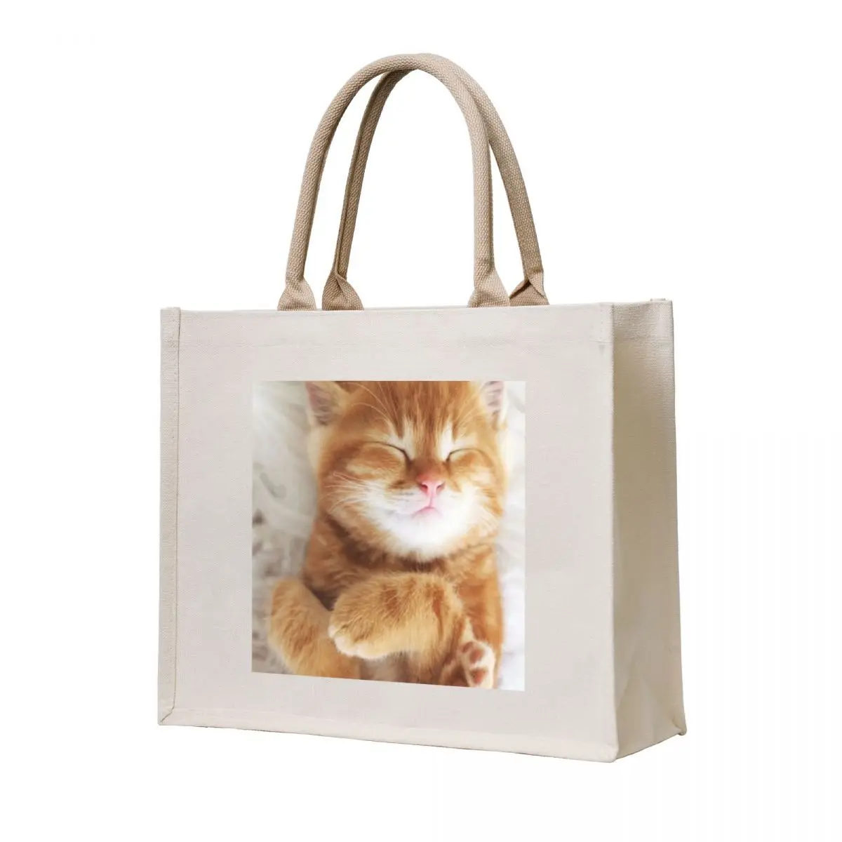 

sleeping red cat Tote Bag handbag shopper bags canvas tote Reusable bags
