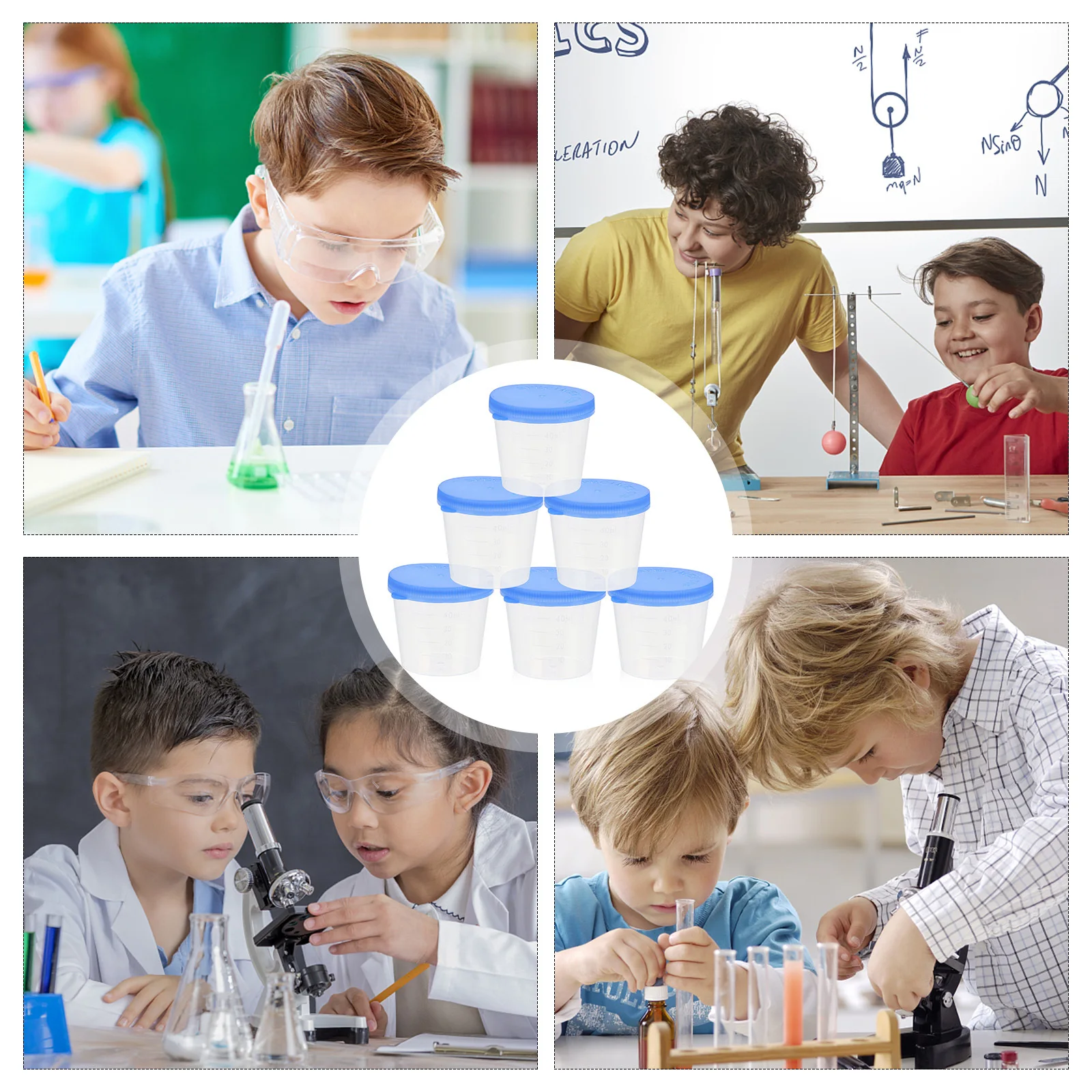 

50 Pcs Plastic Specimen Sampling Cup Containers Sample for Taking Urine Collection Cups Test