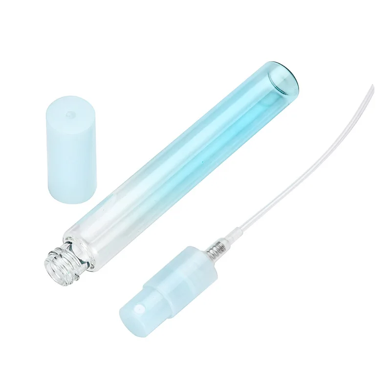 100 szt. Butelka z rozpylaczem 10 ml, szklana, wielokrotnego użytku, przenośna butelka na olejki eteryczne, butelka dozująca perfumy