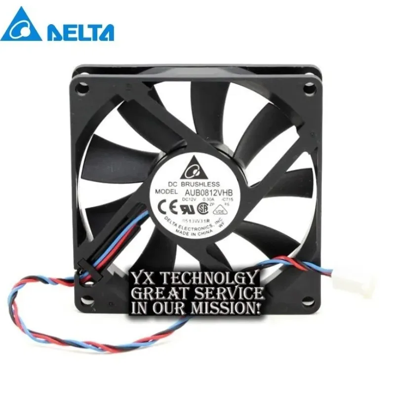 

AUB0812VHB 8015 8 см 80 мм 12 В 0,30 А тонкий корпус, охлаждающий вентилятор источника питания для DELTA 80*80*15 мм
