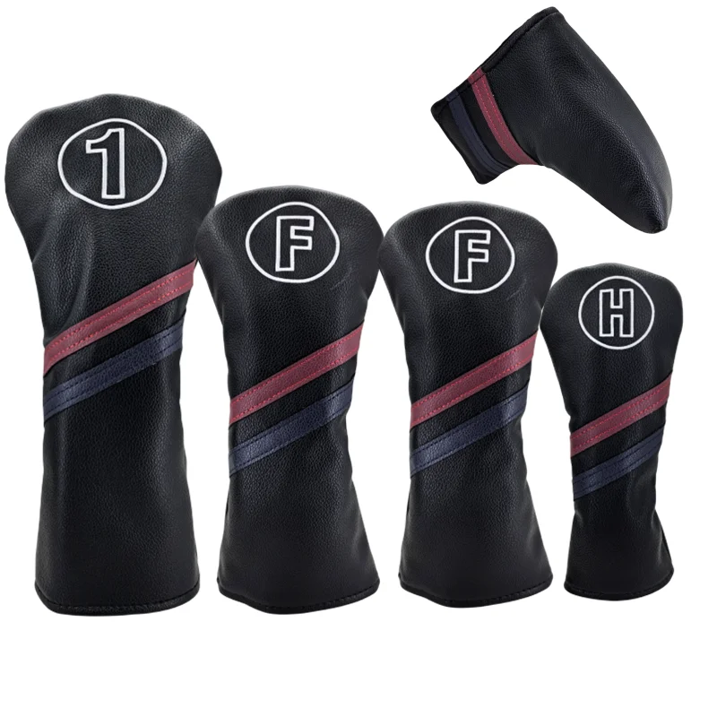 PU Couro Clube de Golfe Capas Cabeça, Fairway Madeiras Tampa, Putter Headcover, 1, 3, 5