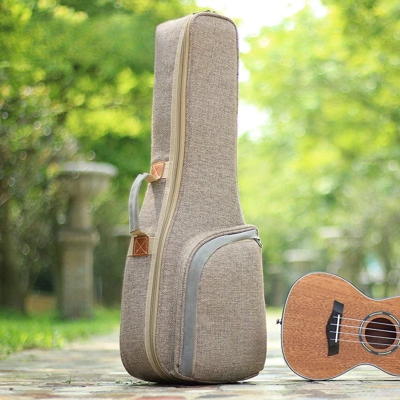 Ukulele bag 21 23 26 inch ukulele cotton and linen backpack, thick shoulder case