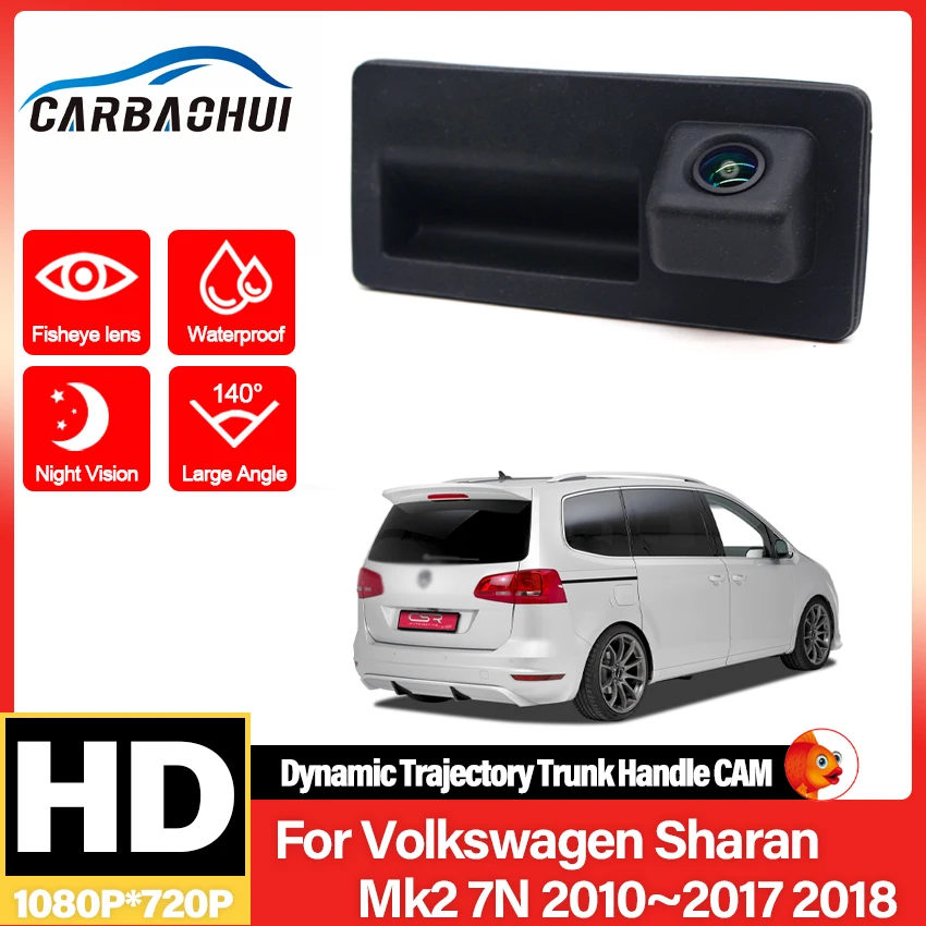 Car Trunk Handle Camera For Volkswagen Sharan Mk2 7N 2010 ~ 2018 Full HD CCD Night Vision Rear View Camera high quality RCA