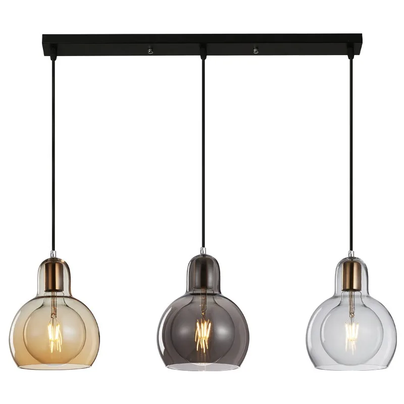 ما بعد الحداثة العنبر الزجاج ممفيس قلادة LED مصباح الحديثة الشمال ديكور المنزل غرفة المعيشة غرفة نوم شرفة جو الثريا