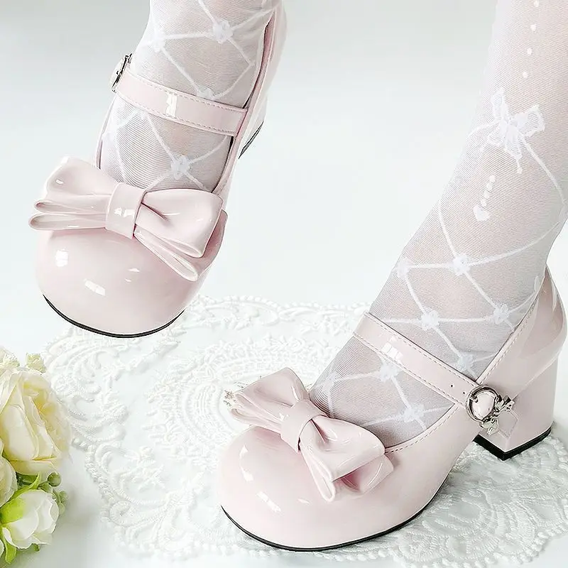 

Lolita Women's Shoes 2026 Spring and Autumn New Fashion Round Toe Small Leather Shoes Cute Bow Lolita Shoes for Women，35-40