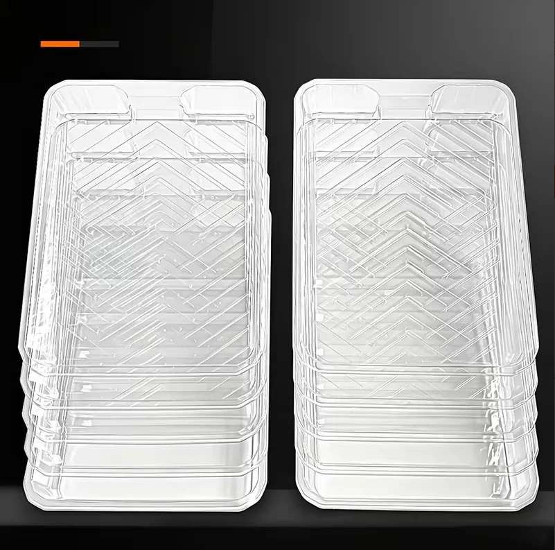 10Pcs 9 Inch Disposable Clear PET Paint Tray Liner Easy Clean for Home Interior Wall Mural Art Paint Projects