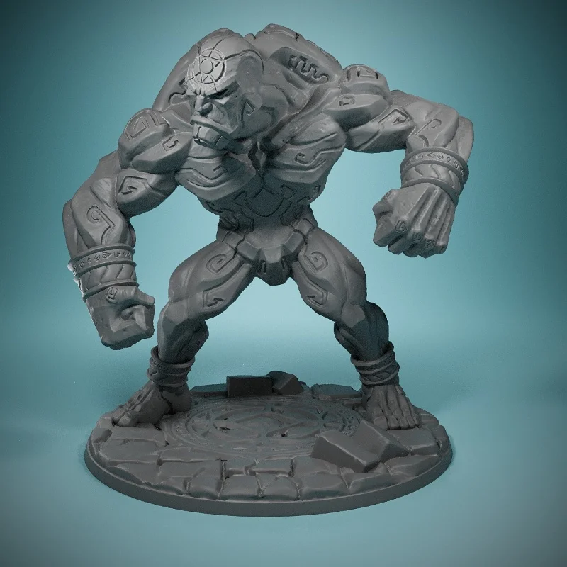 

Clay Golem With Base Board Game Miniatures Warriors Figures Role 3D Resin Playing Game Pieces Toys DnD Toys Clay Golem