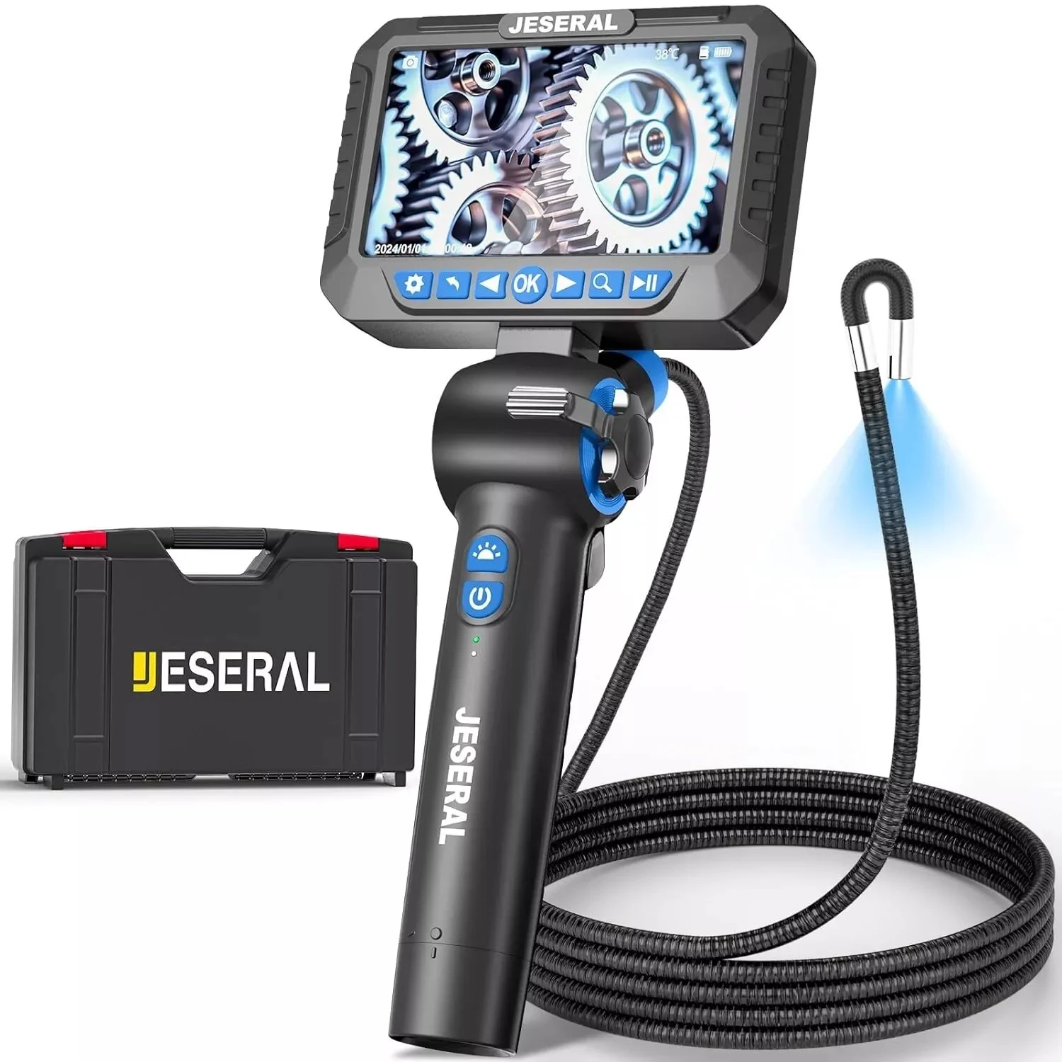 

180 degree HD steering endoscope articulating borescope 5 inch 6mm 3.9mm Drain Pipe Inspection video Borescope for Android iOS
