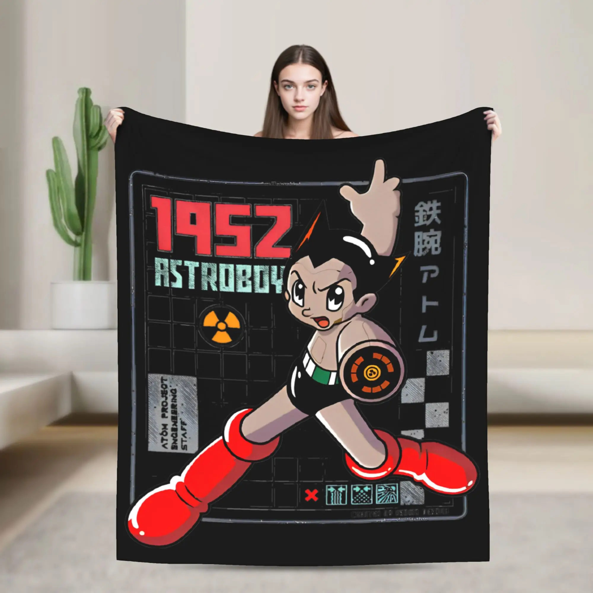 

Фланелевое одеяло в стиле аниме Astro Boy Manga Mighty Atom Astroboy, забавное одеяло для дивана, постельные принадлежности, гостиная, покрывала 200x150 см,
