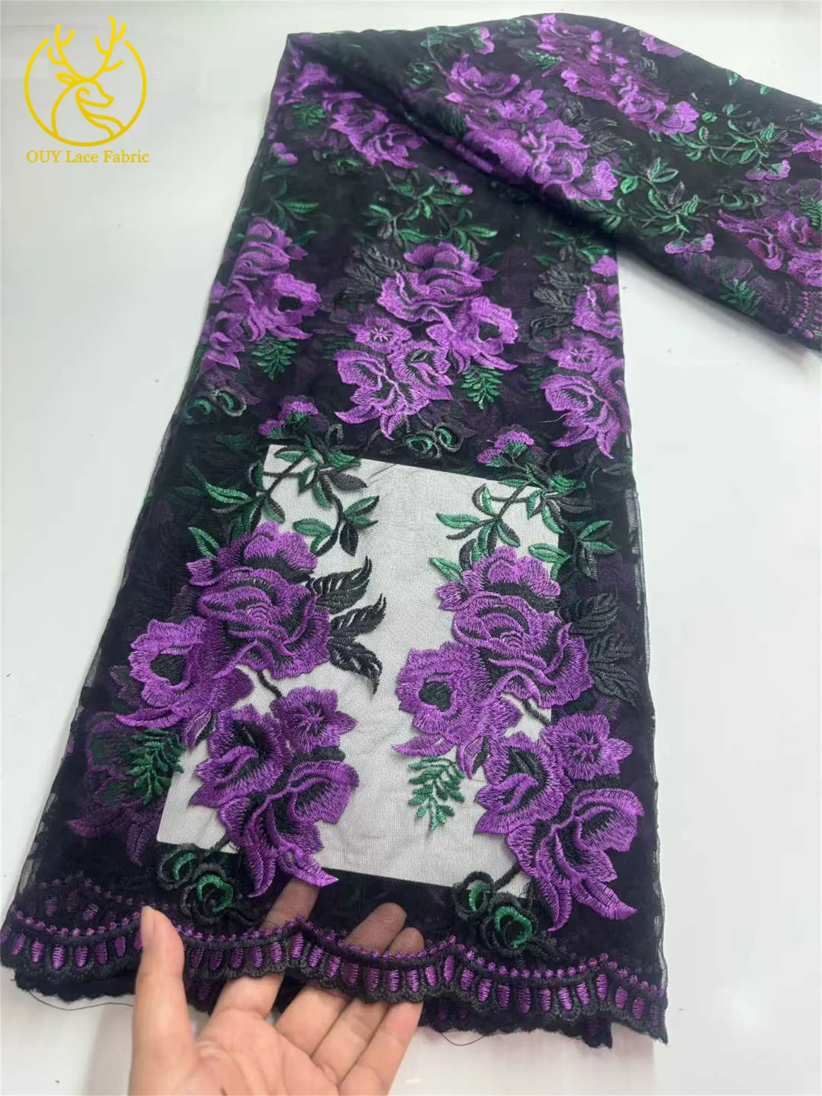 2026 Afrikanischer Spitzenstoff, hochwertige französische weiche Stickerei-Spitze, Mesh-Spitze, nigerianische Tüllspitze für Partykleider, 5 Yards – Detail 6