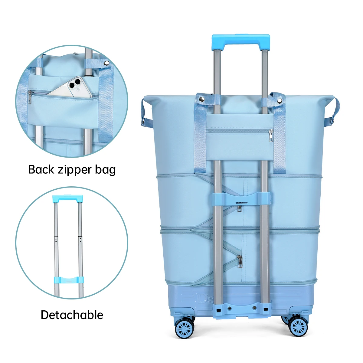 กระเป๋าเดินทางแบบมีล้ออเนกประส - Foldable Rolling Luggage Bag บทวิจารณ์และราคา