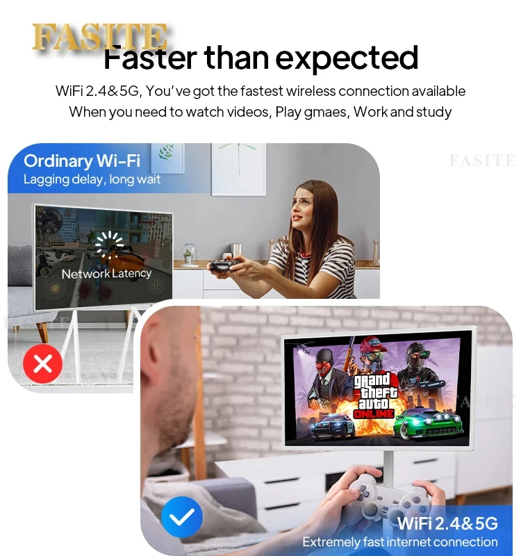 Mobile touch screen full HD wireless Android LCD display, used for home business game live streaming large screen, convenien