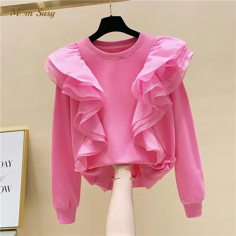 

Fashion Baby Girl Princess Ruffle Hoodie Cotton Infant Toddler Child Sweatshirt Spring Autumn Top Baby Outwear Clothes 3-14Y