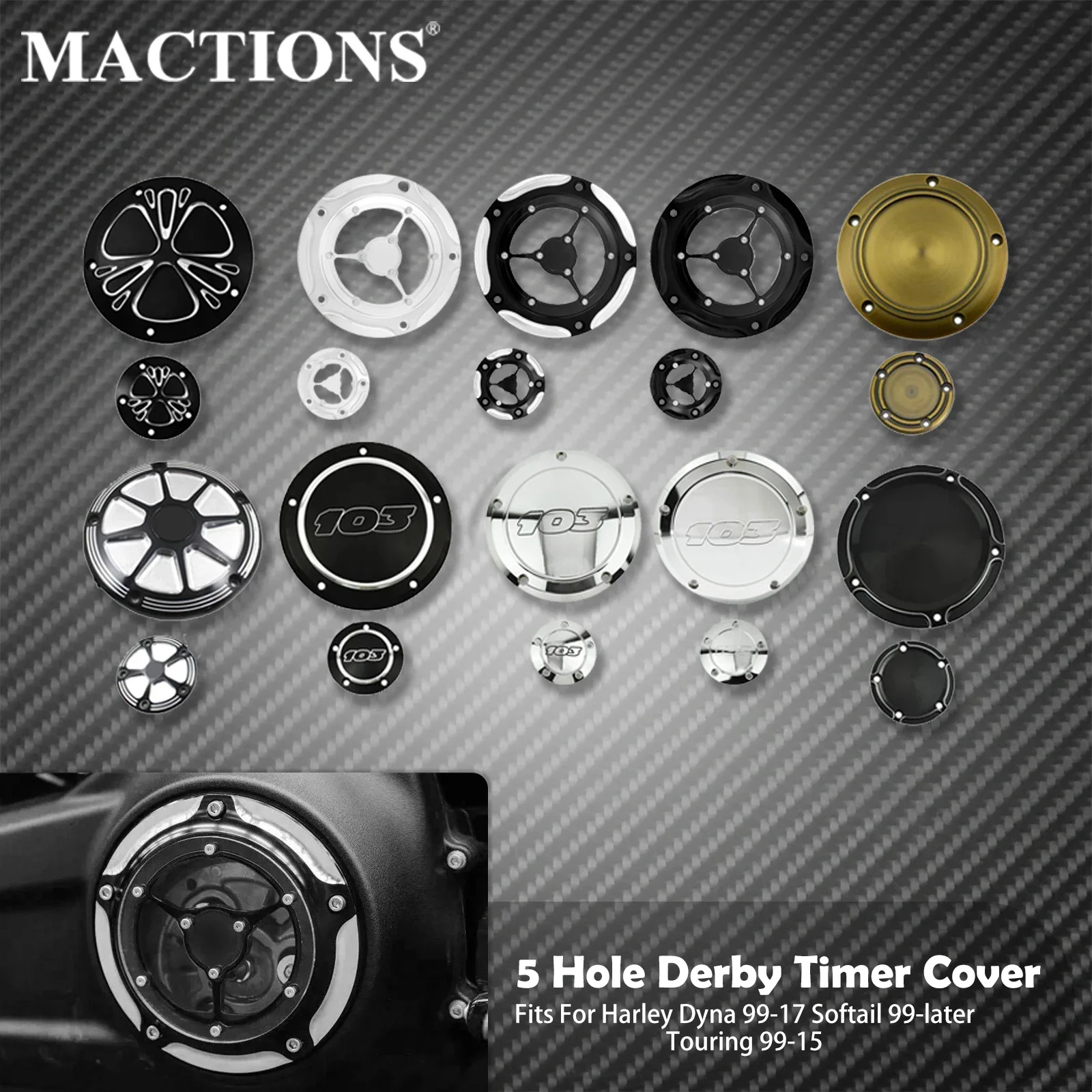 Motorcycle Derby Cover Clutch Timing Timer Cover Black Chrome For Harley Touring Road King Dyna FLD Softail Deluxe FLSFB 1999-17