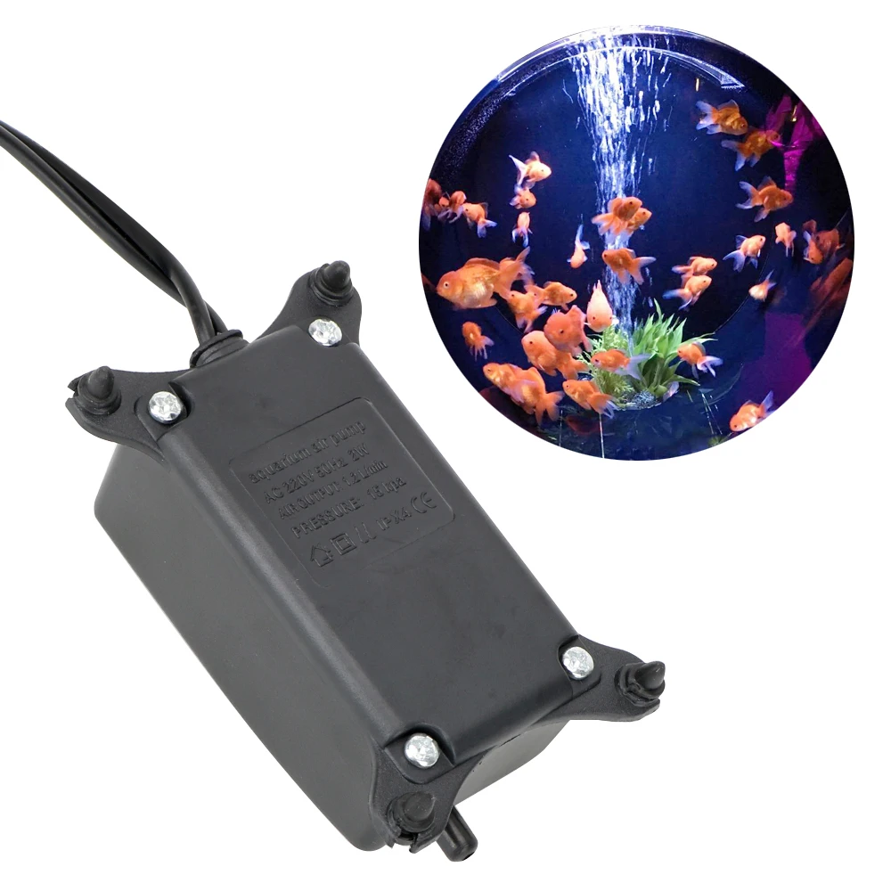 Aquarium-Sauerstoffpumpe, Fischbecken-Luftpumpe, 2 W, rutschfest, geräuschlos, Sauerstoffanreicherungspumpe, energiesparend, EU/US-Stecker – Detail 4