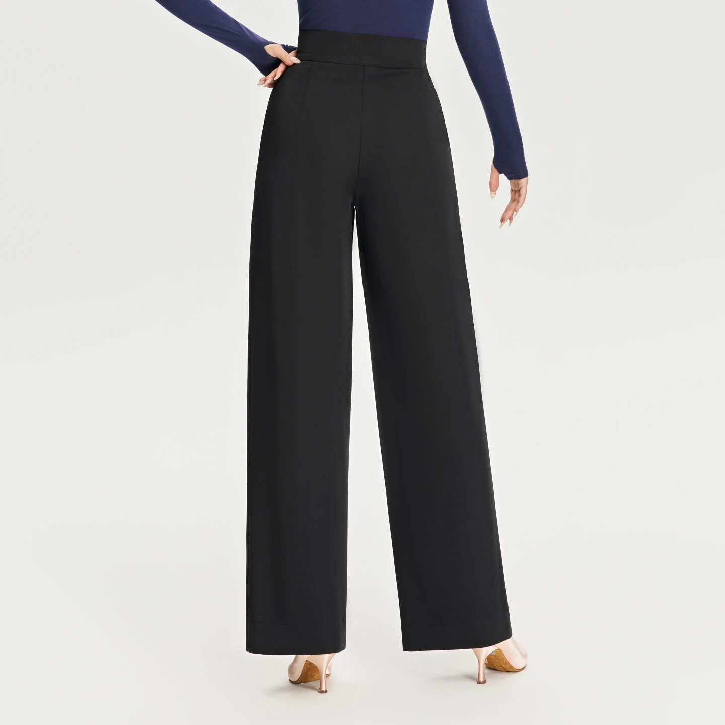 2025 Vrouwen Latin Dans Broek Moderne Dans Hoge Taille Wijde Pijpen Broek Ballroom Tango Wals Broek Prestaties Kostuum DN22319