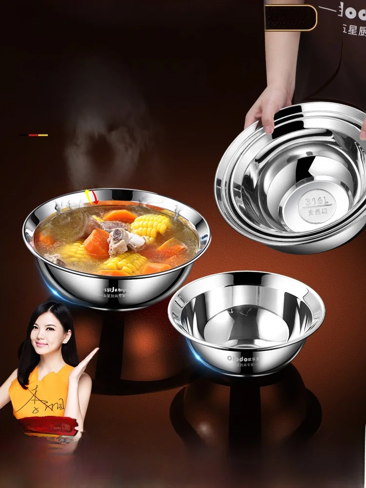 

Thiened из нержавеющей стали 304, кухонная миска для супа, большой размер, двойное ухо, еда ade 36, для домашнего использования, круглая мавпа, китайский сле