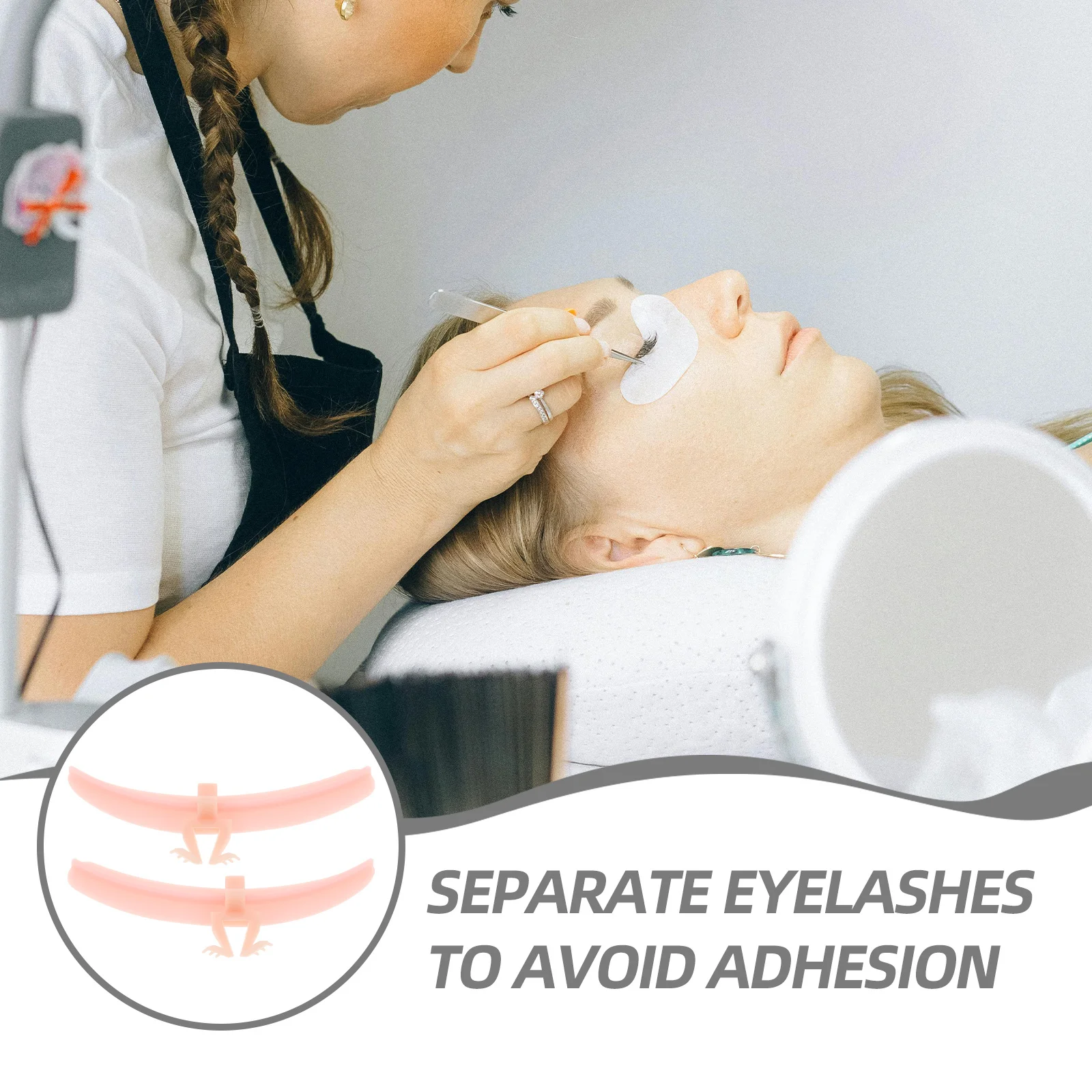 1 ensemble d'outils d'extension de cils, ensemble de séparateurs de faux cils professionnels, auxiliaire de greffage de couleur élégante pour les cils sans grappes