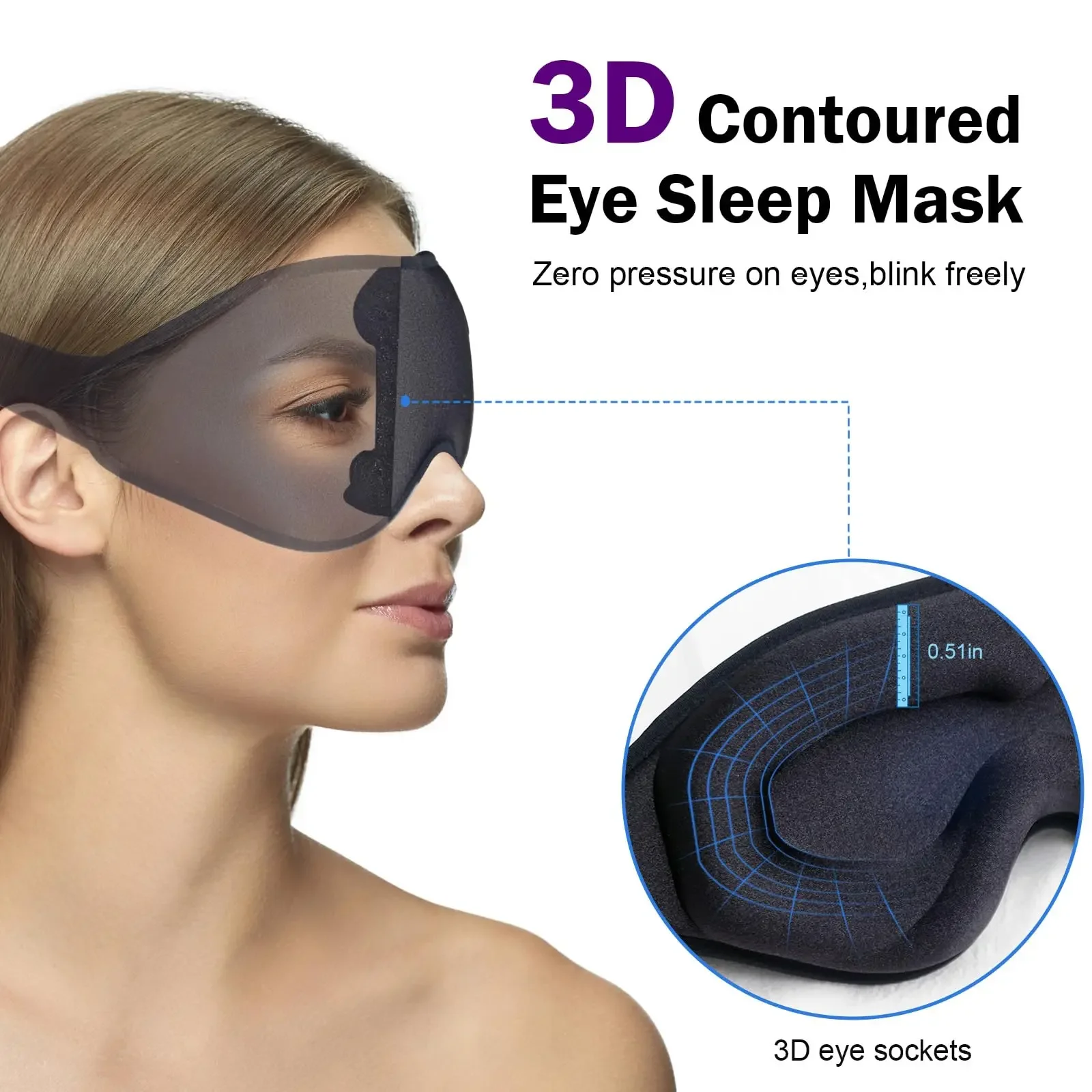 3D Sleeping Mask 100% Blockout Light Sleep Mask For Eyes Soft Sleeping Aid Eye Mask for Travel Eyeshade Breathable Slaapmasker