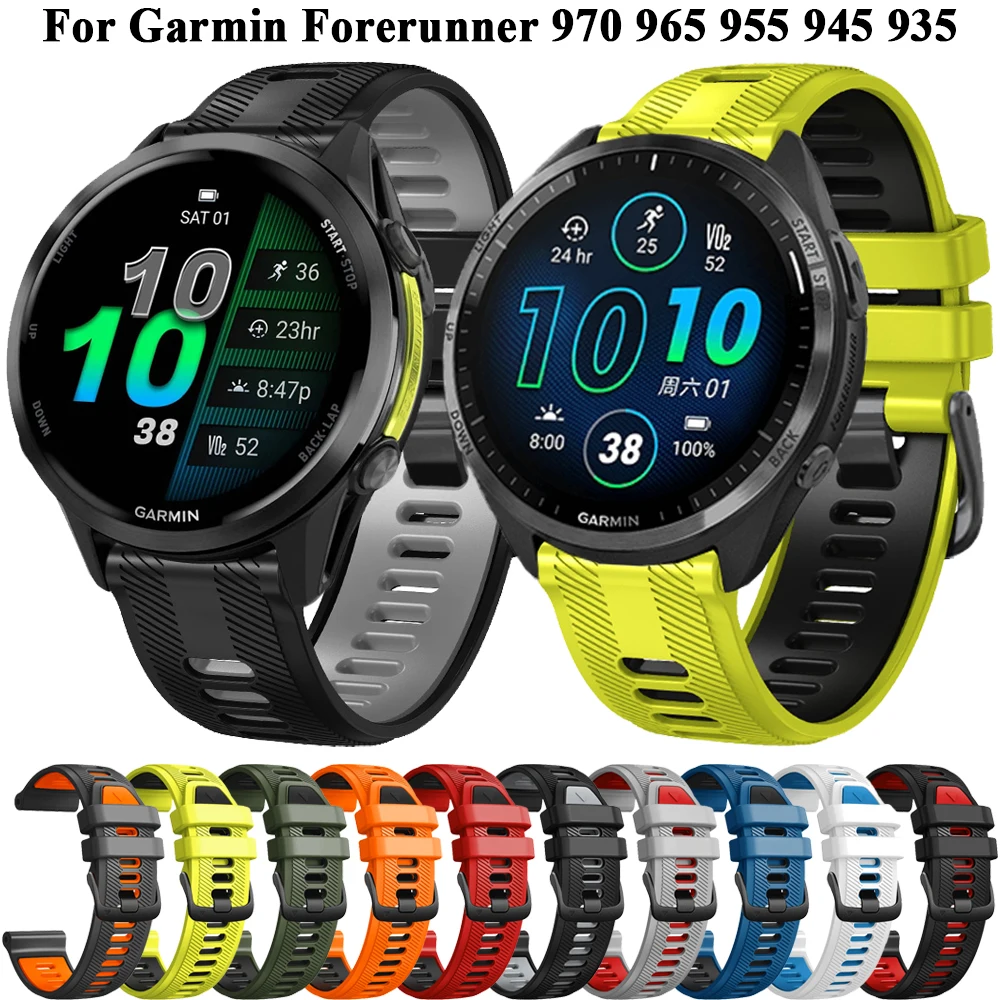 

Ремешок для Garmin Forerunner 970 965 955 Solar 945 935, силиконовый ремешок, сменный браслет, аксессуары