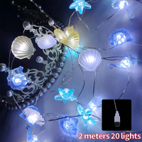 Ocean Series Seashell String Light Hanging Lamp - Decorative Xmas Tree Ornament for Party Wedding Christmas Holiday Lighting