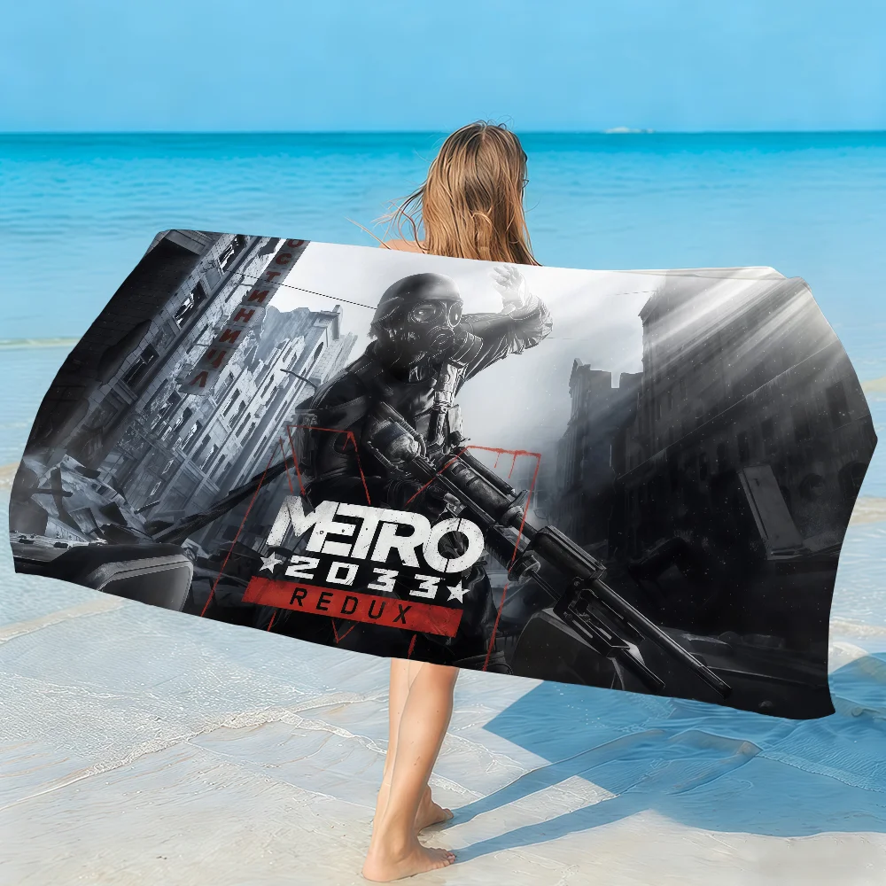 Game M-Metro 2033 Exodus Towel Soft Lightweight Anti-Sand Large Beach Towel Quick-Drying Bath Sports Family