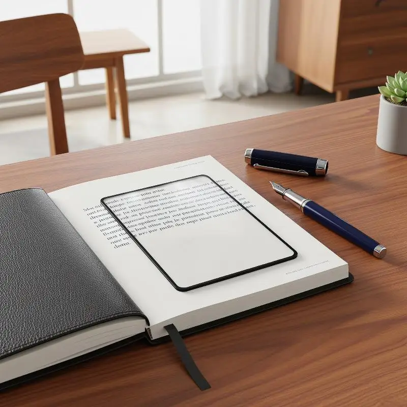 [J] Full Page Large Sheet Magnifier Magnifying Glass Reading Aid Glass Page Magnifying Lens Ultra-thin Reading Magnifier view 3