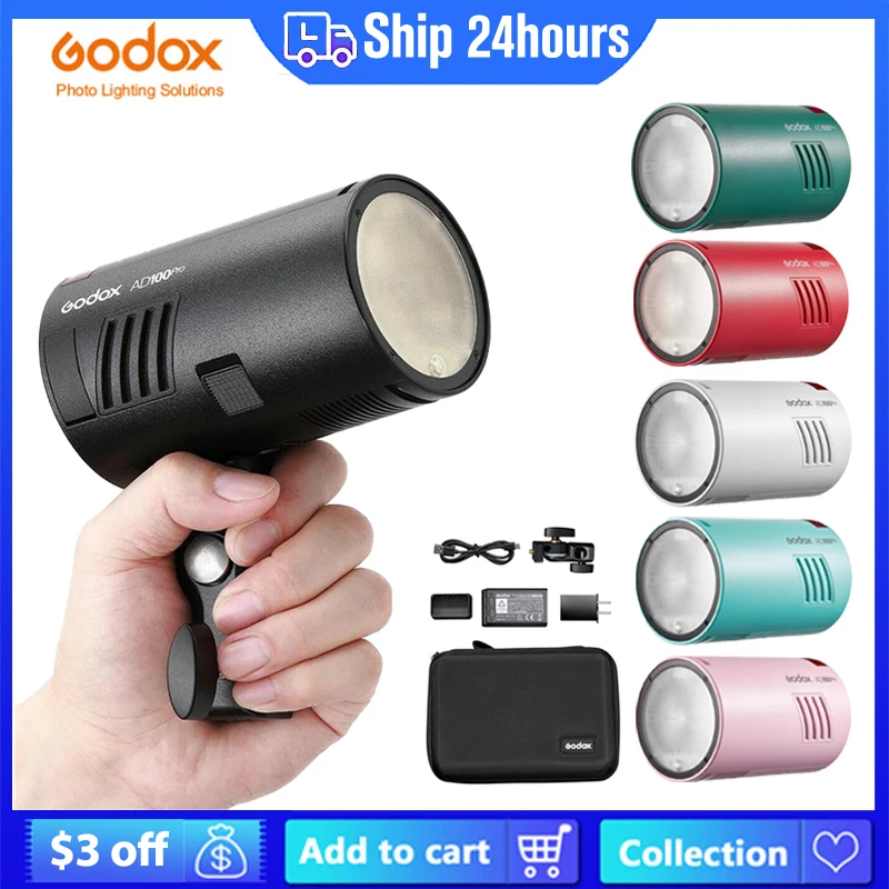 

Godox AD100Pro 100Ws TTL 2.4G HSS 1/8000s Pocket Flash Light with 7.2V/2600mAh Lithium Battery 360 Full Power Flashes 0.01-1.5s