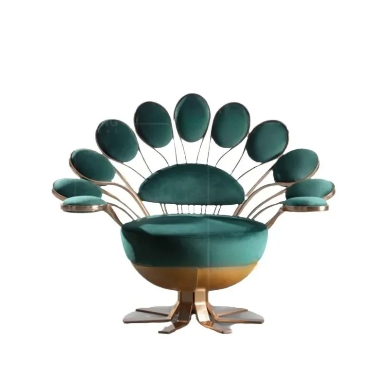 Art Exhibition Hall Lobby Light Luxury Single Leisure Chair Hotel Clubhouse Peacock Chair