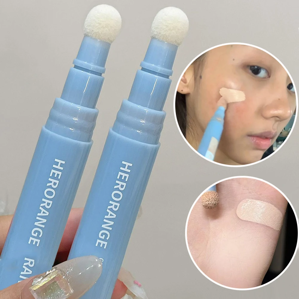 Corrector de cabeza de esponja líquida, base líquida hidratante duradera, cubierta de maquillaje, manchas de acné, ojeras, cosméticos de belleza