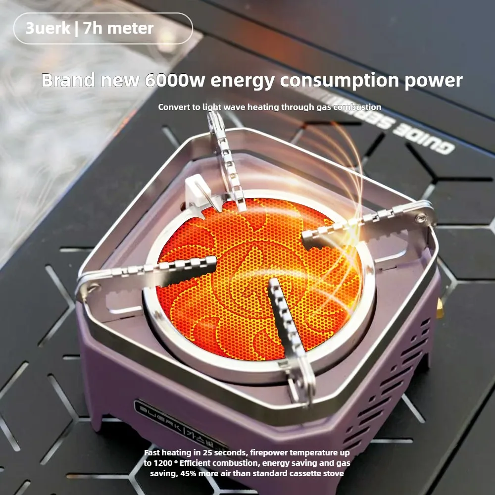 New 4000W Outdoor Infrared Stove Energy Conservation High Firepower Camping Stove Split Type Furnace Windproof Stove Head