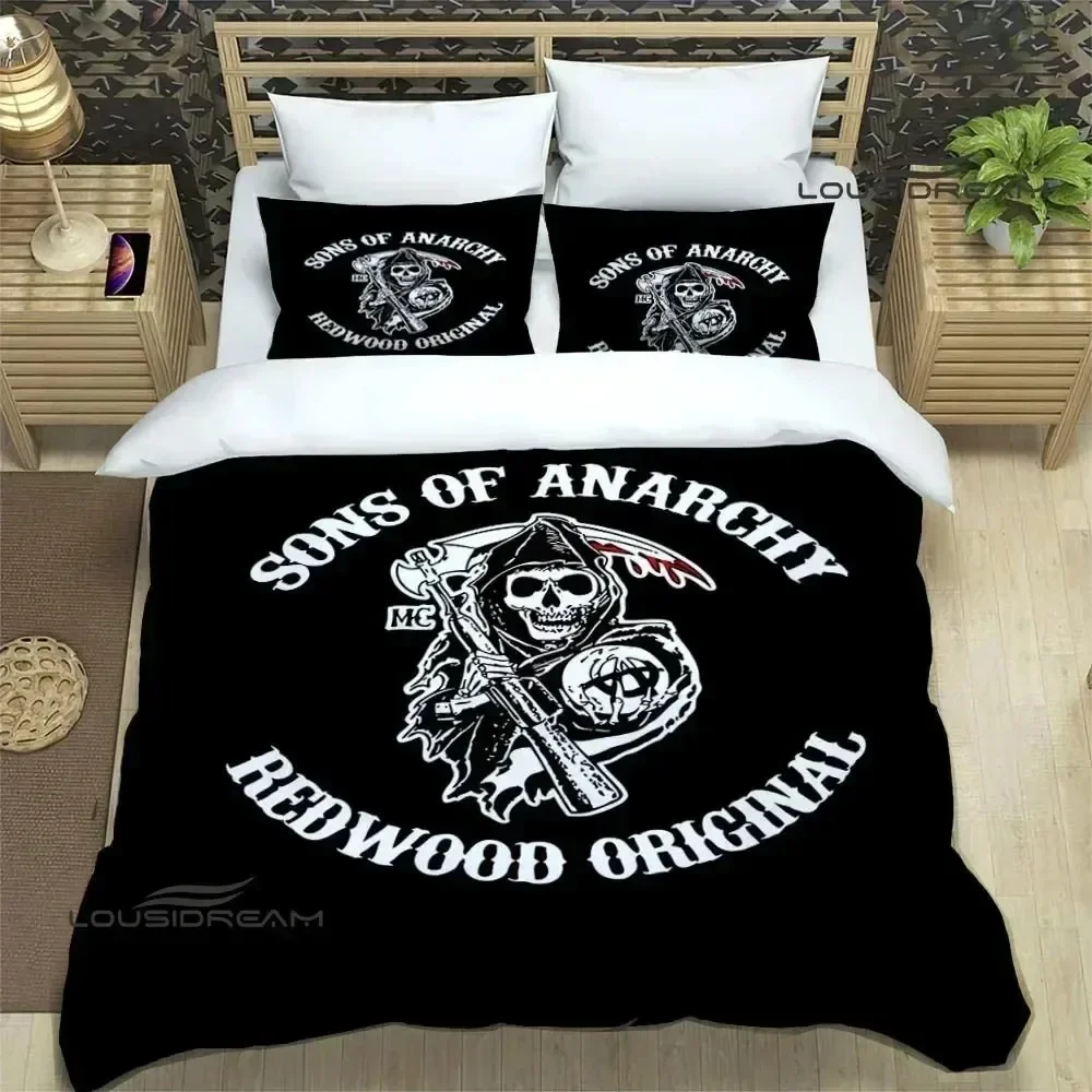 Sons of Anarchy Retro Bedding Set For Bedroom Soft Modern Bedspreads Comefortable Kids Duvet Cover Quilt Cover And Pillowcase