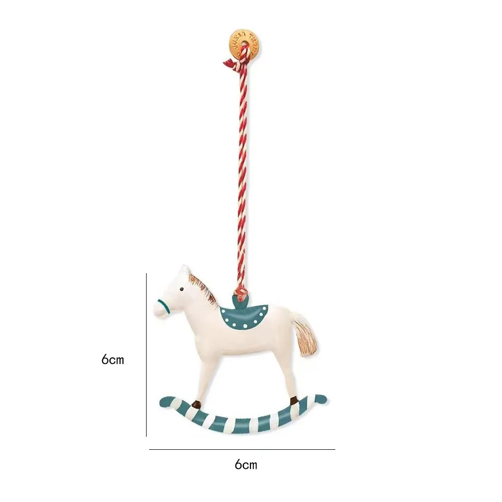 

Nordic Christmas Hanging Decoration Cartoon Soldiers Angel Iron Art Drop Ornaments Craft Double-sides Embellishment