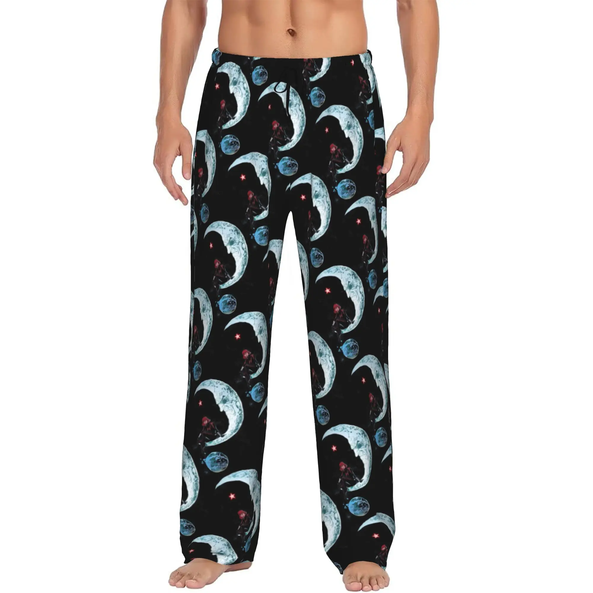 

Custom Vintage Black Anime Widow Pajama Pants for Men Sleepwear Lounge Sleep Bottoms Stretch with Pockets