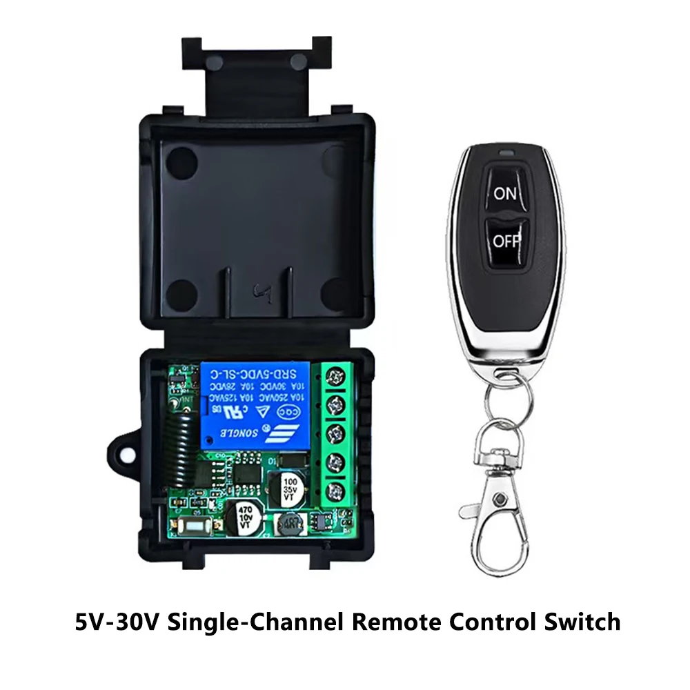 5V-30V Relay Receiver 433 Mhz Universal Wireless Switch Led Light Door Garage Door Remote Opening and Closing Wireless Remote 