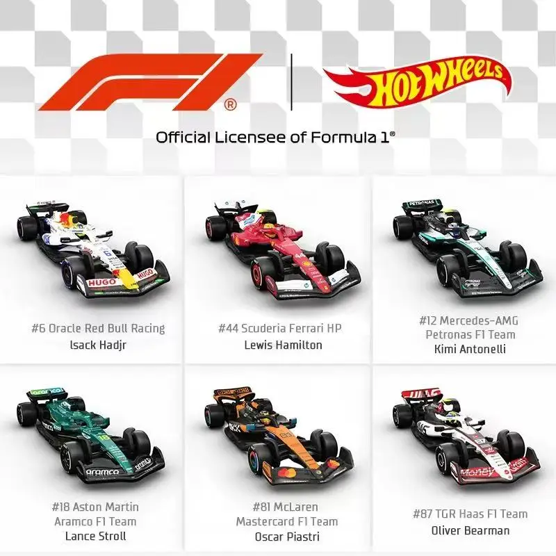 

Hot Wheels Original 2026 New Alloy Car Model Red Bull F1 Racing Toy Car Model Ferrari Mercedes Die-Cast Vehicle Hvr11