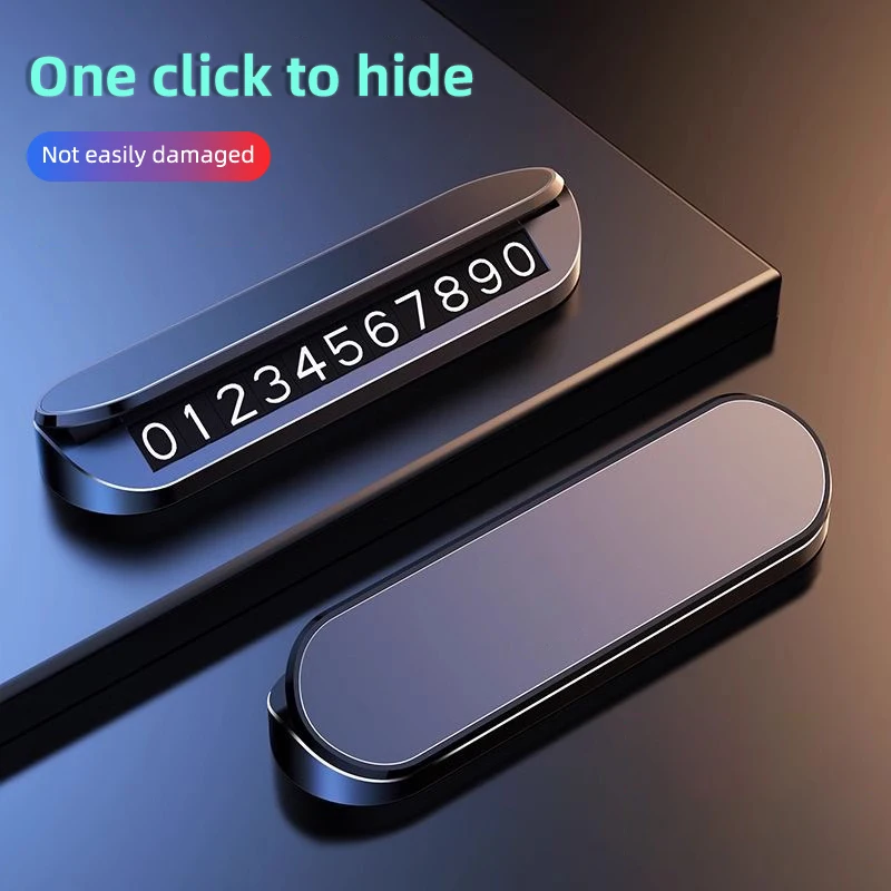 Aluminum alloy Car Temporary Parking Number Board One Click To Hide For NO