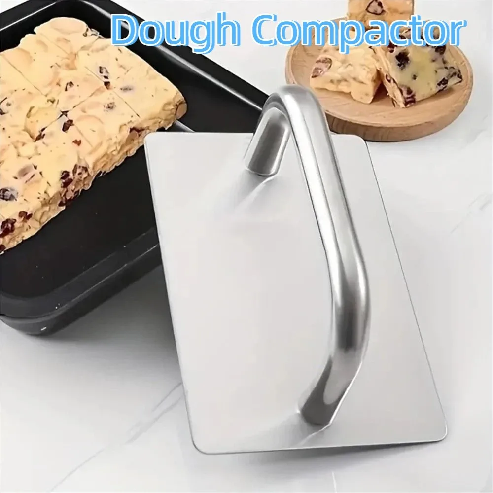 Stainless Steel Burger Patty Press Professional Rectangular Dough Compactor High-Grip Handle Snowflake Crisp Presser Cookies