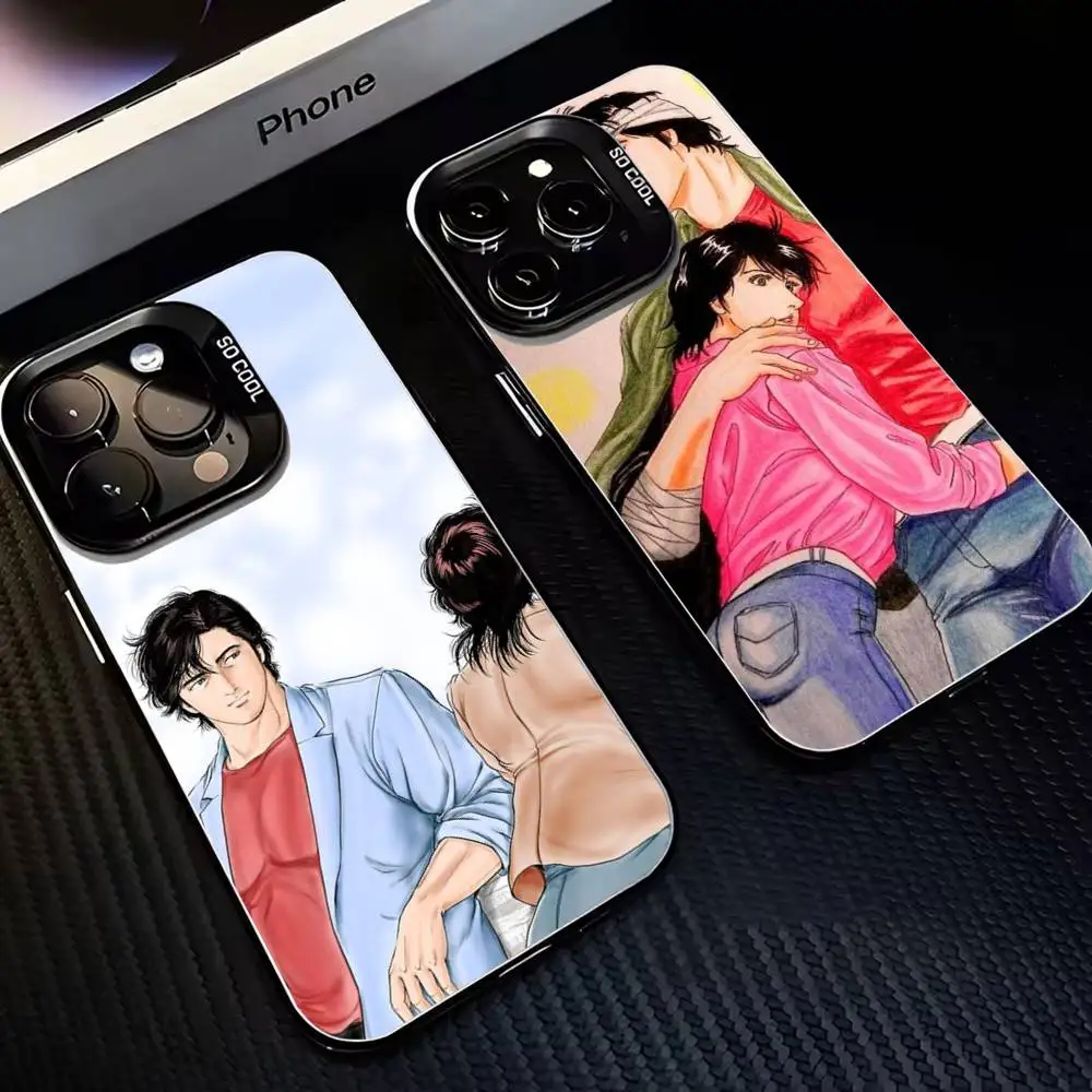 

Retro City Hunter Comic Phone Case For iPhone17,16,15,14,13,12,11 Plus,Pro Max Black Matte Shockproof Cover