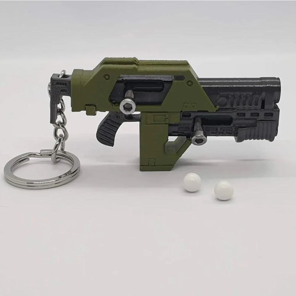Keychain mini M41A Pulse Rifle Toy Blaster BB Gun Toy Keychain 3D Printed Keychain Decompression Toys