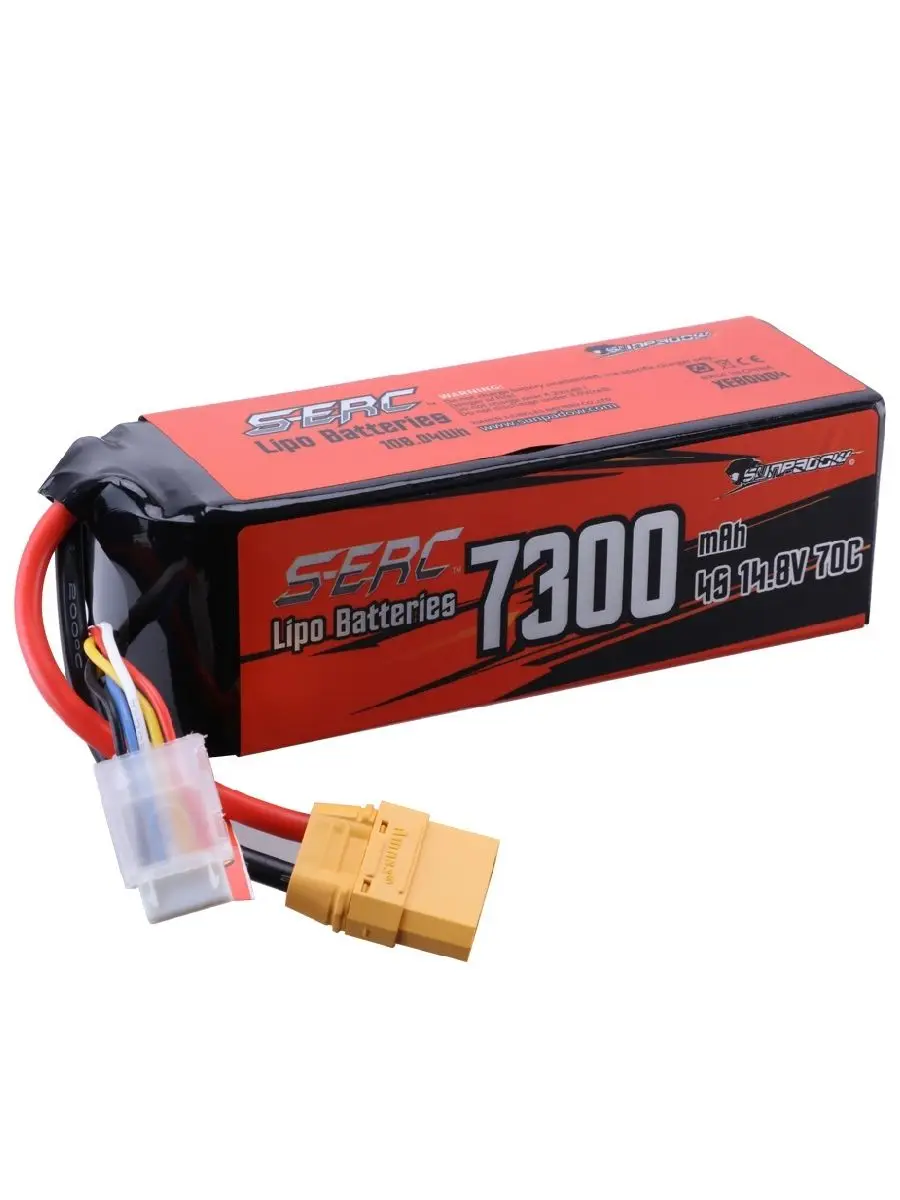 SUNPADOW 7300mAh 4S 14.8V Lipo Batterij 70C Soft Pack met XT90 Stekker voor RC Voertuigen Buggy Truggy Crawler Monster Truck Auto Hobby - afbeelding 2