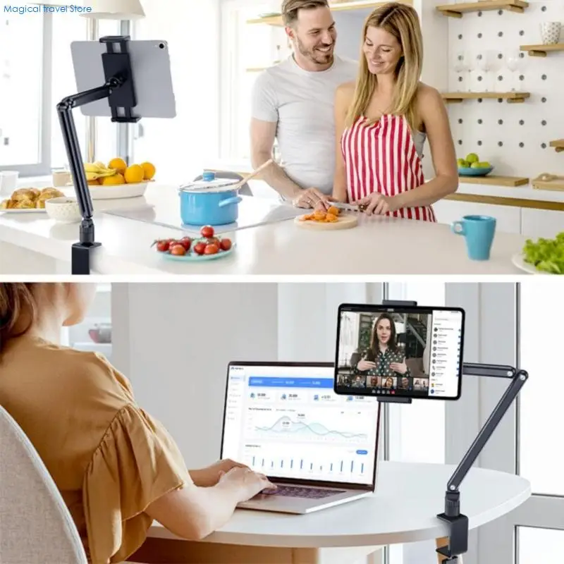 

N2UB Tablets Clamp Arm Stand Rotating Base And Ball Joint For 4.7 to 13inch Screens