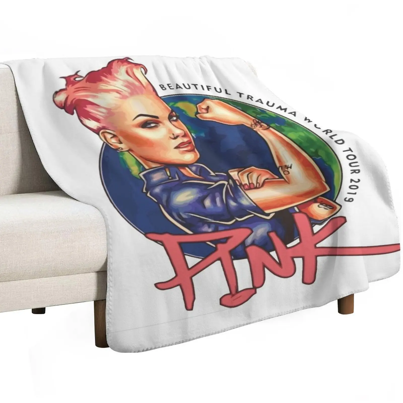 lettering coloured in black P!nk,pink,P!nk,pink,P!nk,pink,P!nk,pink,P!nk,pink,P!nk,pink,P!nk,pink, Throw Blanket Hair Blankets