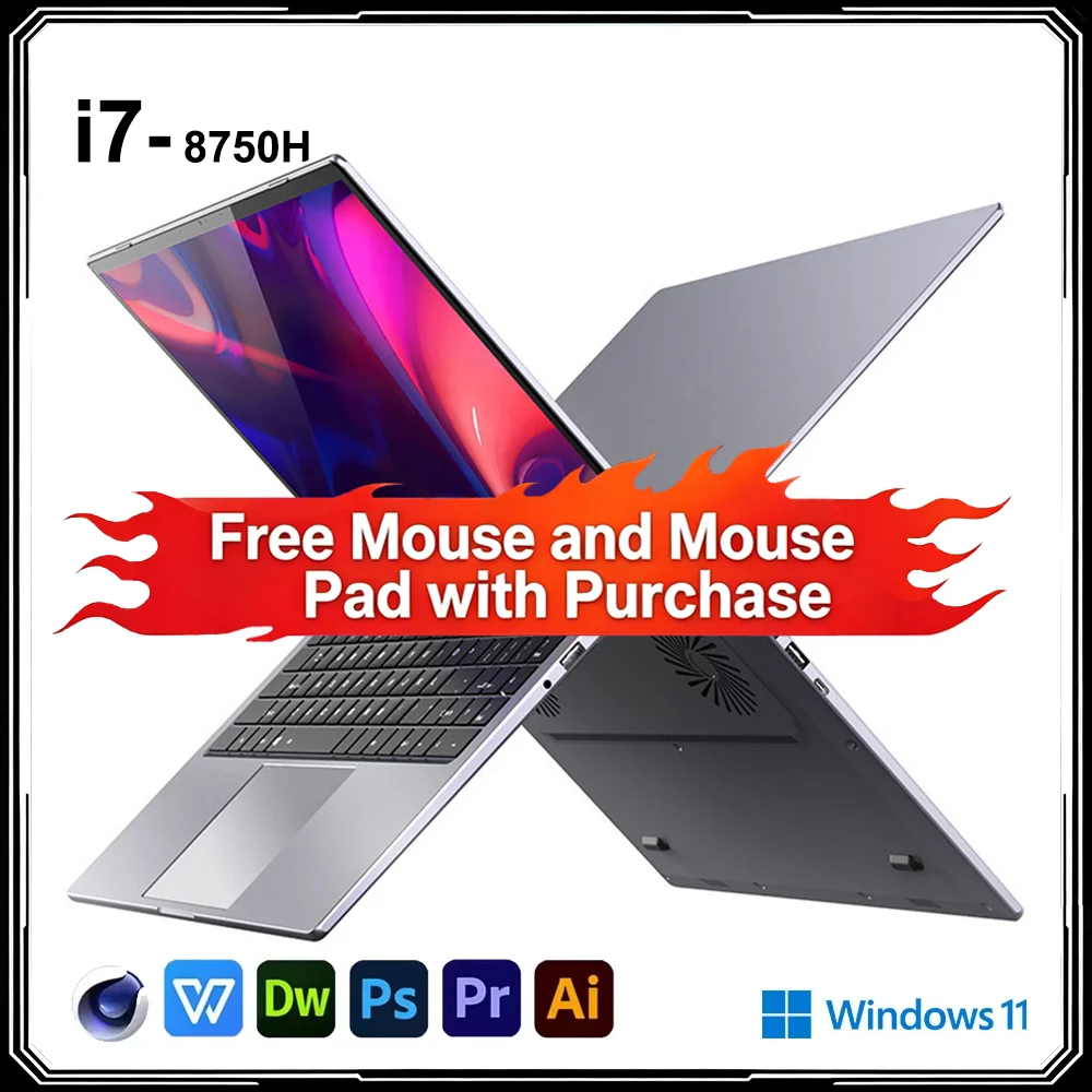 15.6 Inch Office Laptop Intel Core I7 8750H 16GB DDR4 2TB S…