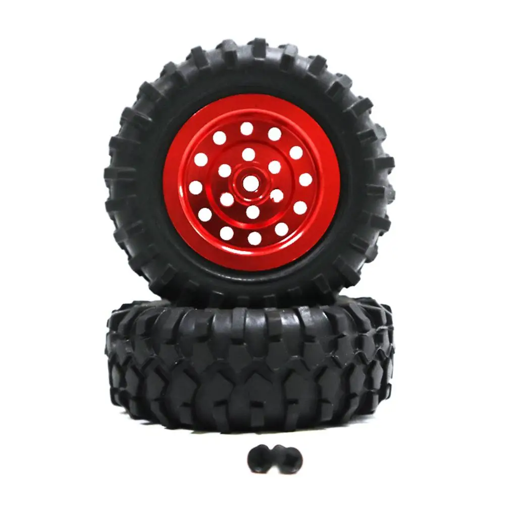 RCGOFOLLOW Felgen Reifen RC Auto Teil Verschleißfeste Rc Felgen Reifen Für 1/10 WPL D12 OFF-Road RC Upgrade Teil Rot