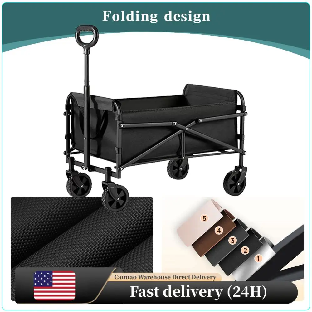 

Portable Folding Wagon Large Capacity Heavy Duty Foldable Wagon Utility Grocery Wagon for Camping Garden Shopping Sports