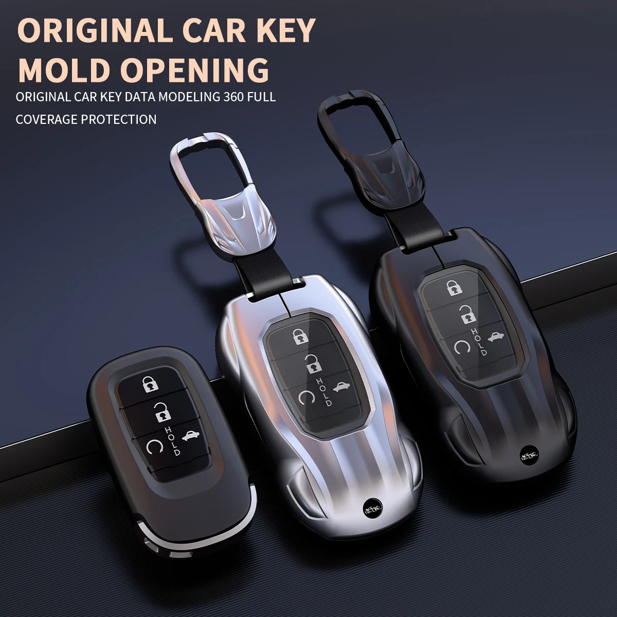 Fashion Car Key Case Cover For Honda Civic Accord HR-V CR-V CRV 2022 2023 Metal Auto Shell Fob Holder Car Accessories