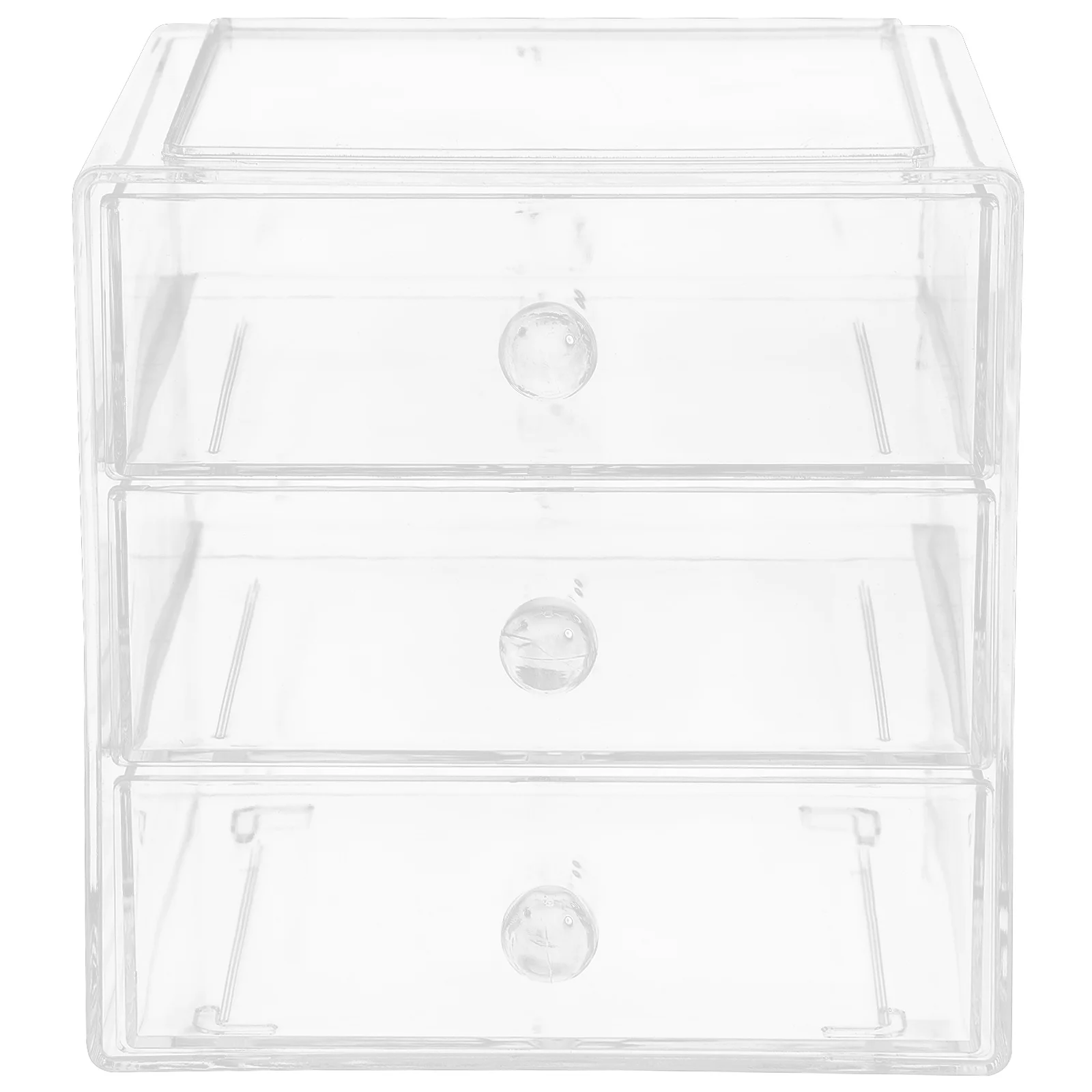 

Desk Organizer Clear Acrylic 3-Layer Desktop Storage Drawer Makeup Holder Storage Case Multi-Function Box