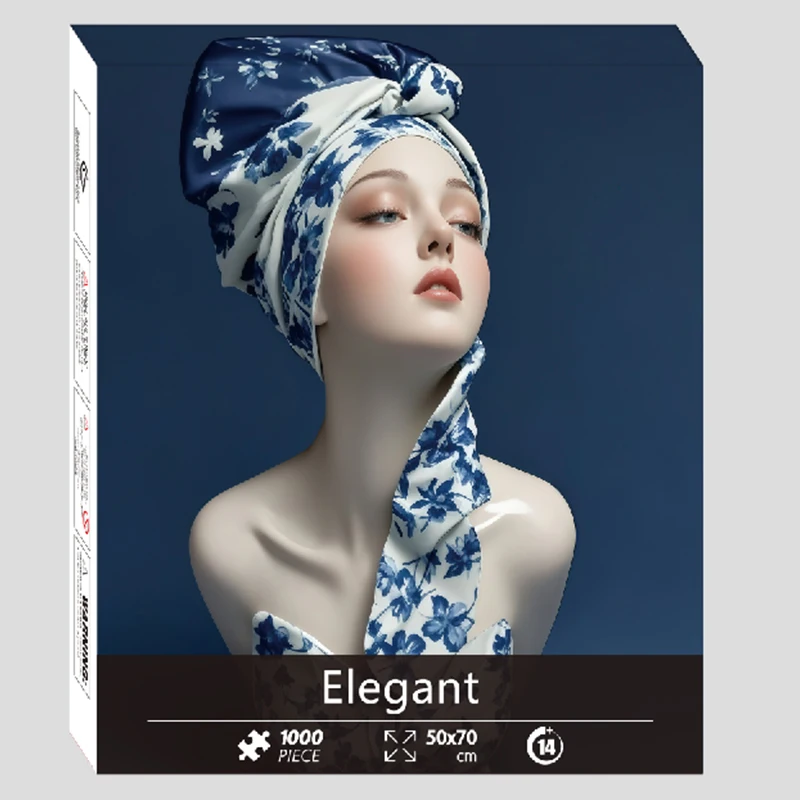 

1000-Piece Premium White Cardboard Jigsaw Puzzle - Elegant Lady, Finished Size 27.5" x 19.7" (70x50cm) | Perfect Christmas Gift
